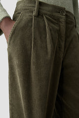 BROWN HIGH WAISTED CORDUROY TROUSERS