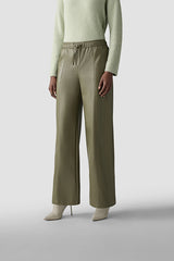 KHAKI HIGH WAISTED WIDE LEG TROUSERS