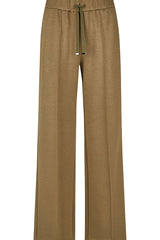 RELAXED FIT BROWN DRAWSTRING TROUSERS