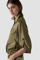 KHAKI BUTTON UP JACKET