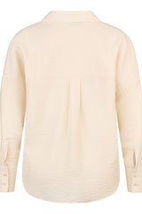 BEIGE LONG SLEEVE COLLARED SHIRT