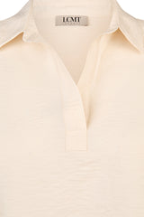 BEIGE LONG SLEEVE COLLARED SHIRT