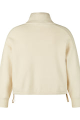 CREAM HIGH COLLAR KNIT JACKET