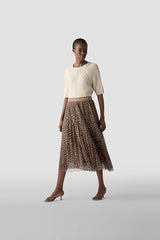 WHITE RIBBED SHORT SLEEVE KNIT SWEATER