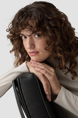 WHITE TURTLENECK KNIT SWEATER