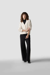 CREAM V NECK BUTTON UP KNIT CARDIGAN