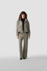 BEIGE HIGH COLLAR JACKET