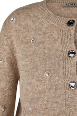 BEIGE TEXTURED KNIT CARDIGAN