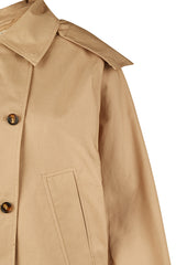 BEIGE COLLARED DESIGN BUTTON UP JACKET