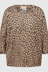 LEOPARD PRINT 3/4 SLEEVE TOP