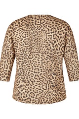 LEOPARD PRINT 3/4 SLEEVE TOP
