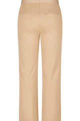 BEIGE HIGH WAISTED WIDE LEG TROUSERS