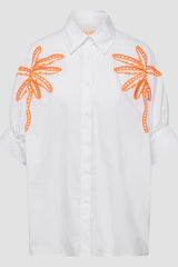 SHIRT COLLAR EMBROIDERY SHIRT BLOUSE