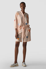 STAND-UP COLLAR EMBROIDERY BLOUSE
