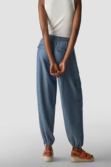 DENIM LOOK CARGO TROUSERS