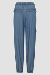 DENIM LOOK CARGO TROUSERS