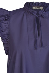 EMBROIDERED HEM FLUTTER SLEEVE DRESS
