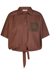 POCKET TIE-HEM SHORT SLEEVE SHIRT