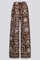 TRIBAL PRINT WIDE-LEG TROUSERS