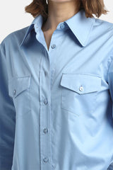 LEILA BLUE COTTON SHIRT