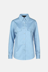 LEILA BLUE COTTON SHIRT