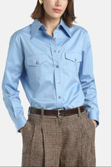 LEILA BLUE COTTON SHIRT