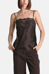 LEZIONI BROWN ELEGANT LINGERIE INSPIRED TOP