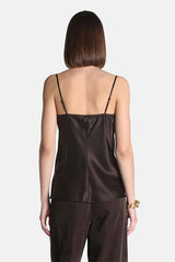 LEZIONI BROWN ELEGANT LINGERIE INSPIRED TOP