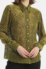 LINARIA POLKA-DOT TEXTURED SHIRT