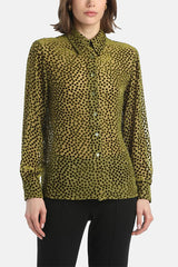 LINARIA POLKA-DOT TEXTURED SHIRT