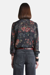 LOGGIATE RUFFLE TRIMMED VISCOSE SHIRT