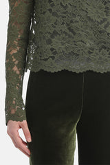 LUCCHETTO GREEN LACE BLOUSE