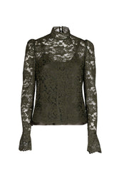 LUCCHETTO GREEN LACE BLOUSE