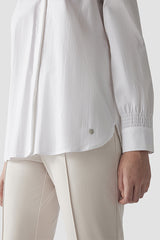 GATHERED SLEEVES WHITE SHIRT