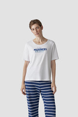LES NUANCES BLEU RHINESTONE T-SHIRT