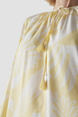 YELLOW PRINTED AIRY BLOUSE