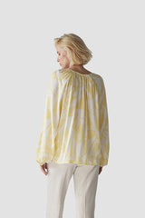 YELLOW PRINTED AIRY BLOUSE