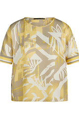 YELLOW BEIGE PRINTED T-SHIRT