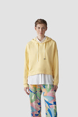 YELLOW PRINTED BACK HOODIE