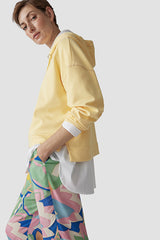 YELLOW PRINTED BACK HOODIE