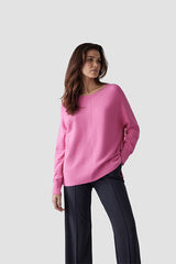 ROUND NECK DECORATIVE SEAM SWEATER