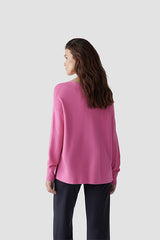 ROUND NECK DECORATIVE SEAM SWEATER