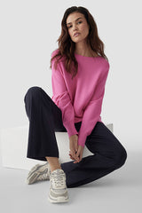 ROUND NECK DECORATIVE SEAM SWEATER