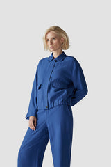 BLUE ZIPPED SHORT JACKET