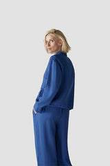 BLUE ZIPPED SHORT JACKET