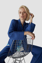 BLUE ZIPPED SHORT JACKET