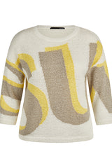 YELLOW PRINTED SWEATER