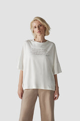 LETTERING RHINESTONE OVERSIZED T-SHIRT