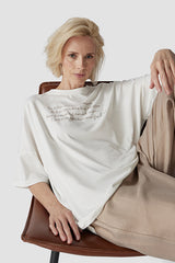 LETTERING RHINESTONE OVERSIZED T-SHIRT