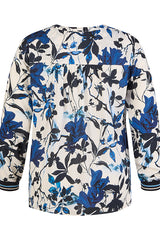 NAVY FLORAL PATTERN BLOUSE